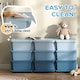image 6 of HOMCOM Kids Storage Units with Drawers 3 Tier Chest Dresser Tower Blue | 113 x 37 x 56.5 cm