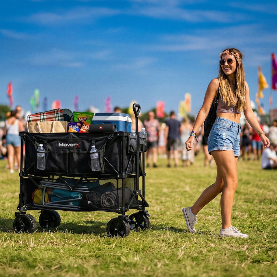 image 1 of MoverX 300L/200kg Double Decker Trolley / Festival Wagon