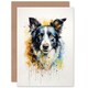 image 1 of Border Collie Lovers Watercolour Pet Blank Art Card