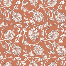 Pomegranate Passion Wallpaper in Terracotta | Orange | Light, Orange | 50cm x 10m