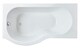 image 1 of Balterley Modern P Shape Left Hand Shower Bath Tub with Leg Set | White | White
