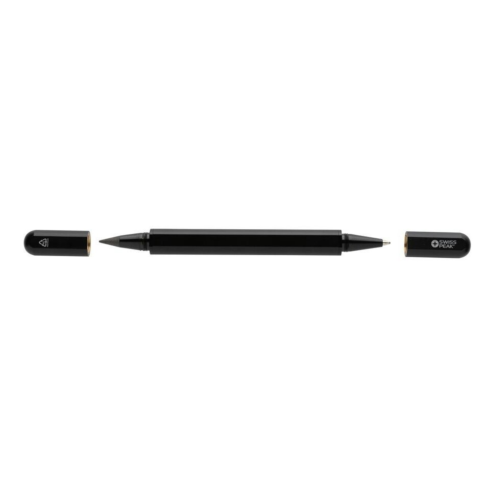 image 1 of Swiss Peak Storm Twin Tip Recycled Aluminium Pen - Black - One Size