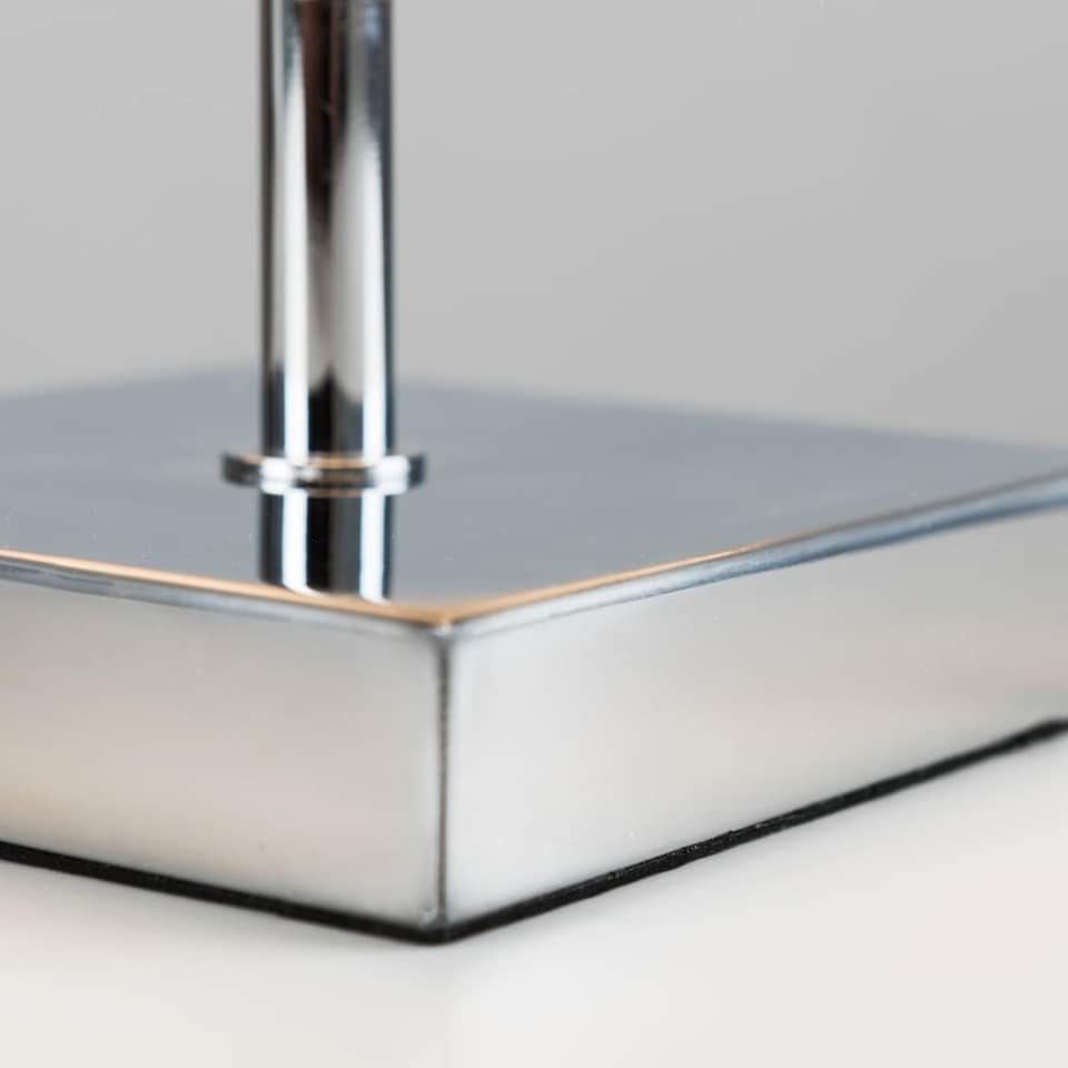 image 1 of ValueLights Pair Yuko Square Chrome Touch Table Lamps & Bulbs | Silver