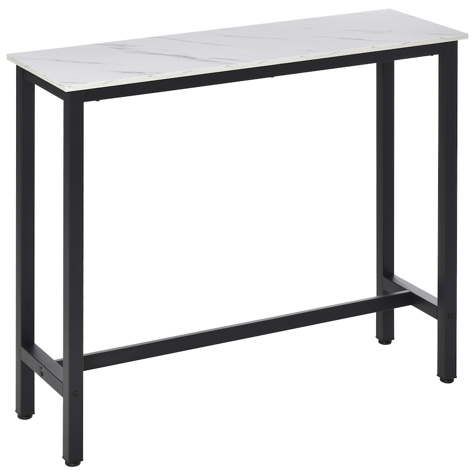 image 1 of HOMCOM Bar Table Coffee Table with Adjustable Footpads for Breakfast Dining