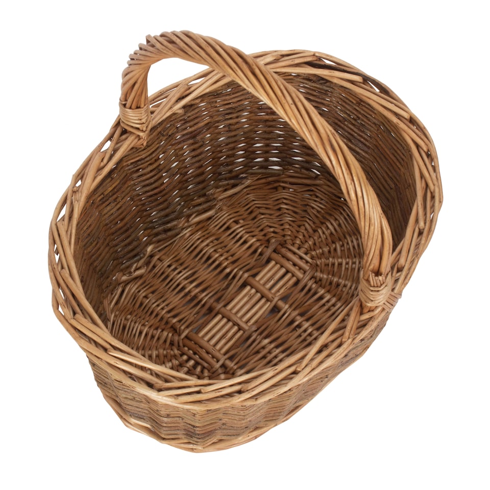 image 1 of Small Childs Country Oval Wicker Shopping Basket | Brown | Brown | S