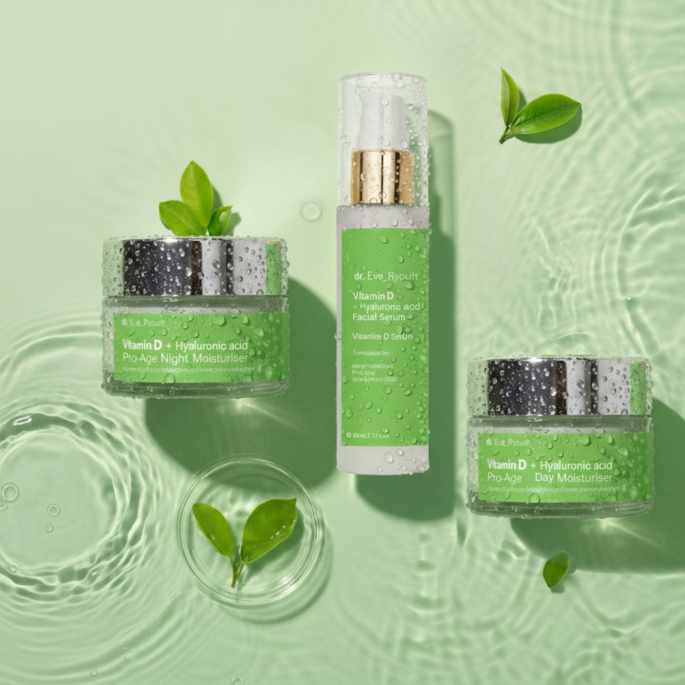 image 1 of Dr. Eve_Ryouth Vitamin D + Hyaluronic Acid Pro-Age Night Moisturiser 50ml + Vitamin D + Hyaluronic Acid Pro-Age Day Moisturiser 50ml + Vitamin D + Hyaluronic Acid Pro-Age Serum 60ml