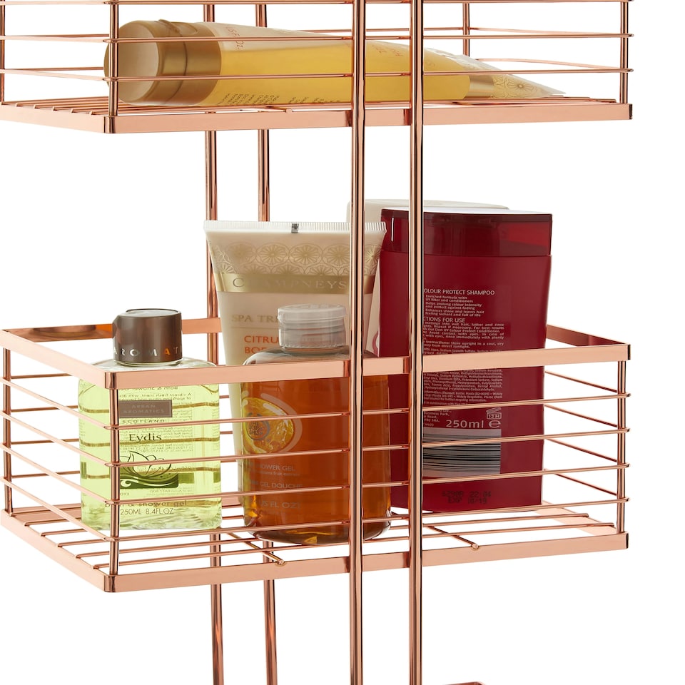 image 1 of Linnea Rose Gold Rectangular Storage Caddy Gold