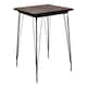 image 2 of Interiors by Premier Black Metal and Elm Wood Table, Large Square Table, Outdoor Dining Table for Lawn, Patio