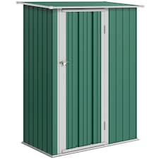 Outsunny Outdoor Storage Shed Steel Garden Shed w/ Lockable Door Green