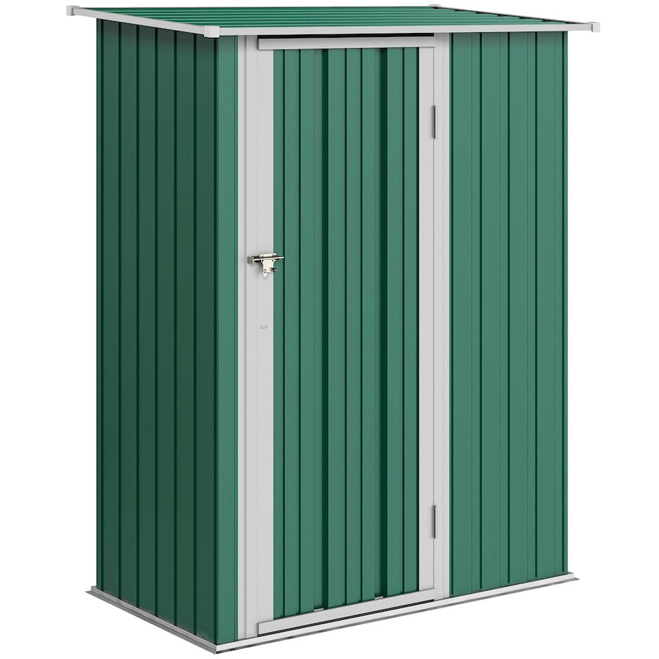 image 1 of Outsunny Outdoor Storage Shed Steel Garden Shed w/ Lockable Door Green