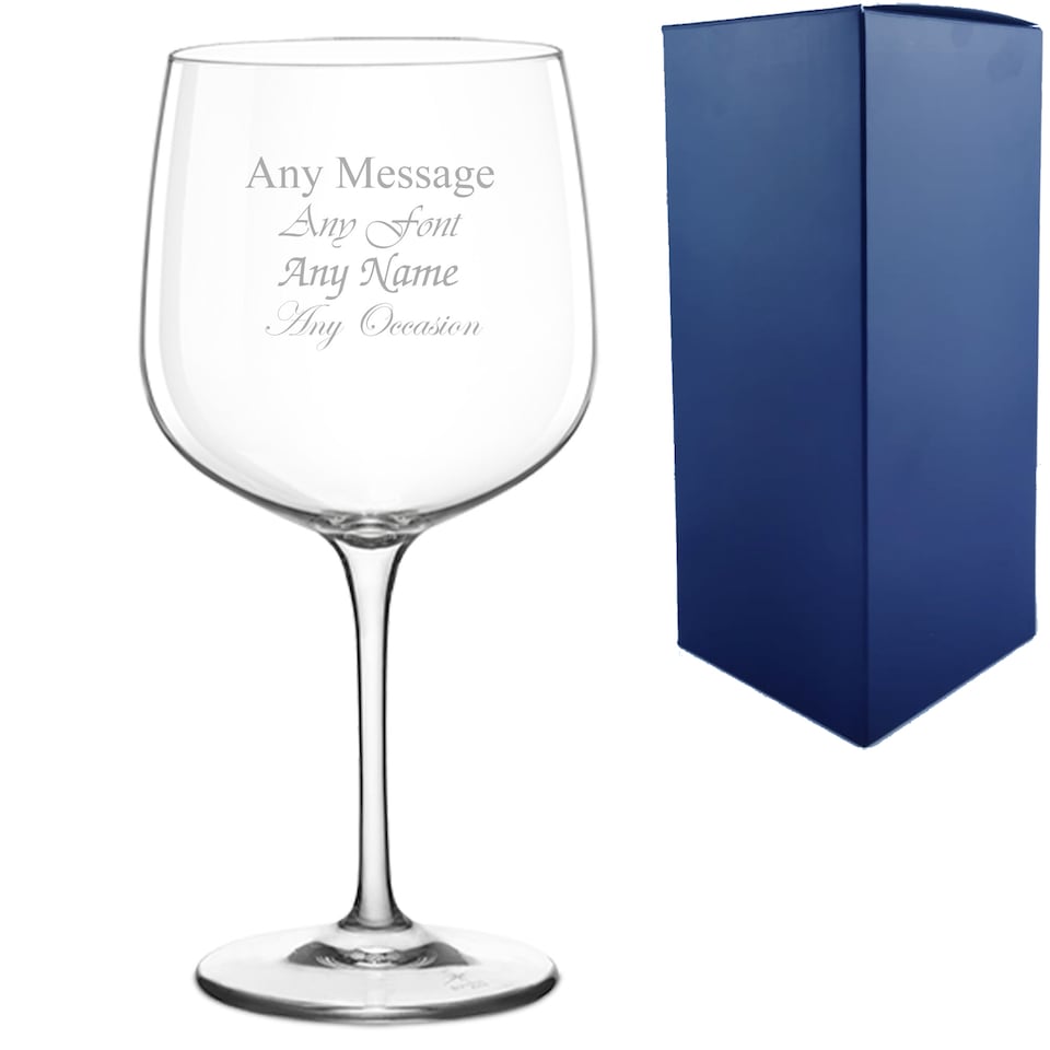 image 1 of Personalised Engraved Gin Balloon Cocktail Glass for Friend Birthday