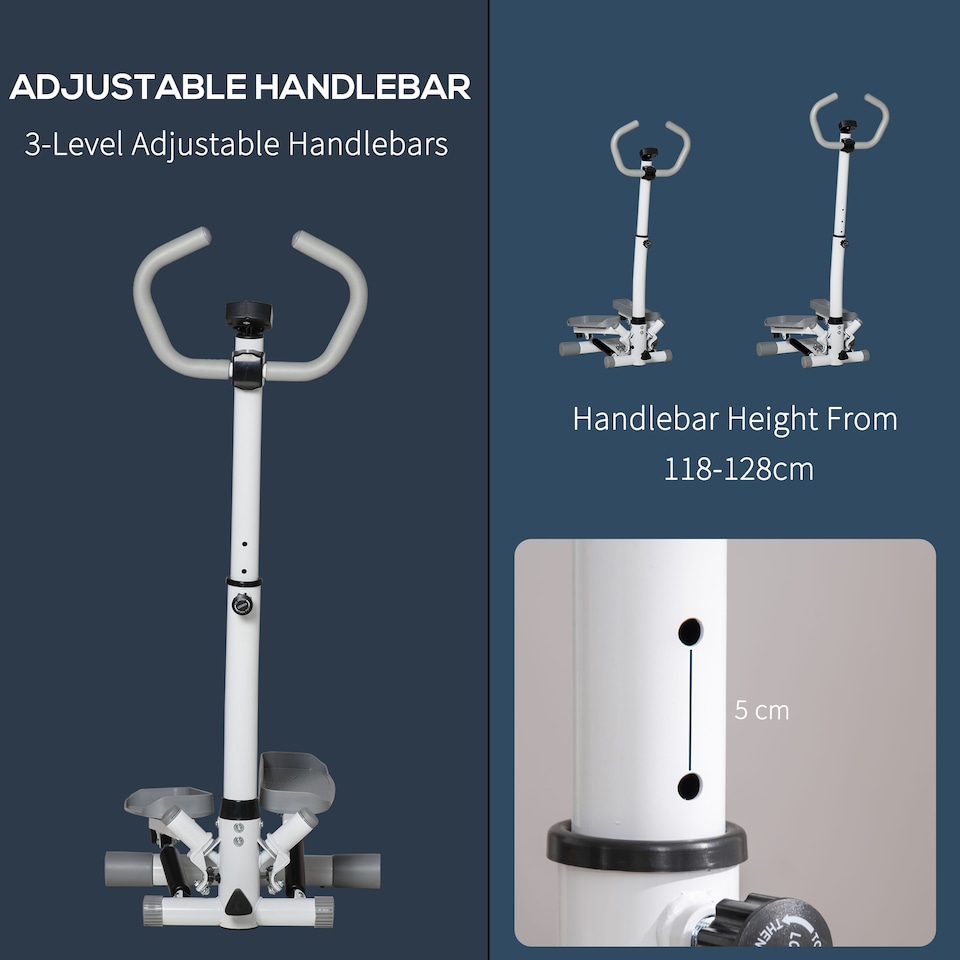 image 1 of HOMCOM Adjustable Twist Stepper Step Machine For Home Gym Aerobic Workout