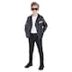 image 1 of Grease T-Birds Black Leather Look Jacket Boys Fancy Dress Halloween Costume Tween - Age 12+