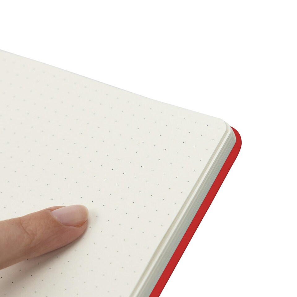 image 1 of A5 Red Hardback Dotted Notebook Bullet Journal