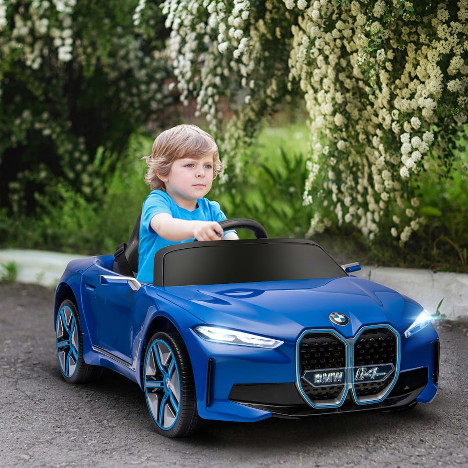 image 1 of HOMCOM BMW i4 Licensed 12V Kids Electric Ride-On Car w/ Remote Control - Blue