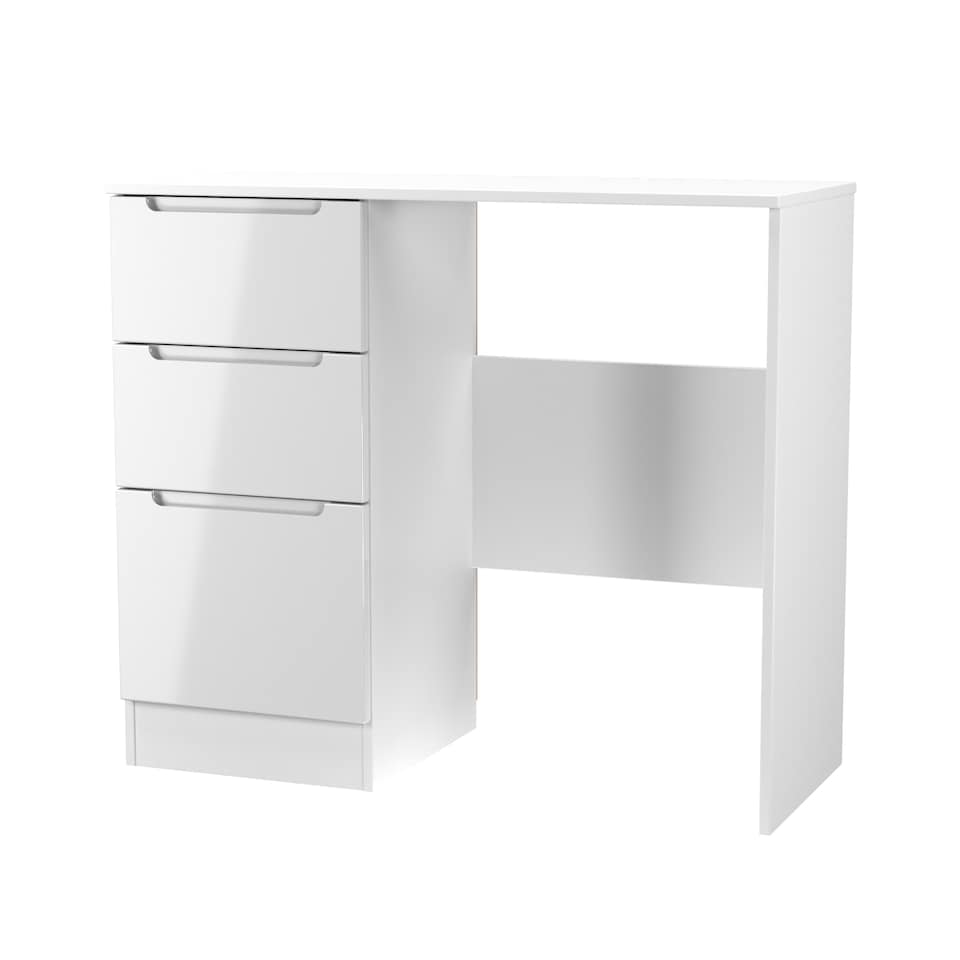 image 1 of Lucca 3 Drawer Vanity in White Gloss & White (Ready Assembled) | White | White Gloss & White