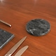 image 6 of Argon Tableware 12pc Marble Placemats & Round Coasters Set - Black | Black | Black