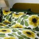 image 6 of Giant Water Lily Lemon Twist Duvet Cover Set | Green | Double
