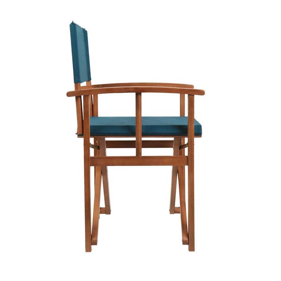 image 1 of Charles Bentley FSC Wooden Pair of Folding Directors Chairs Teal Pop-Up Garden