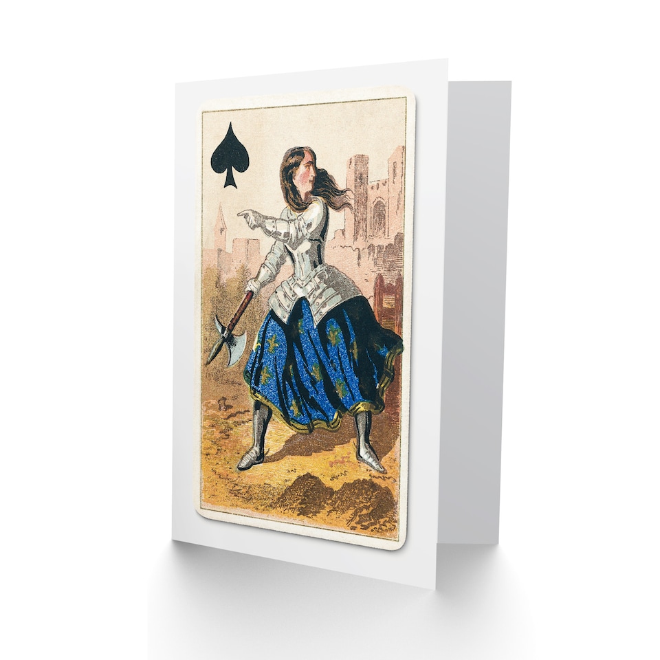image 1 of E Le Tellier Joan of Arc Queen of Spades Art Greeting Card