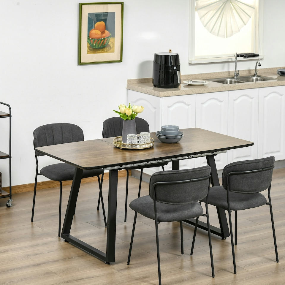 image 1 of HOMCOM Extendable Dining Table Rectangular Wood Effect Tabletop