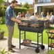 image 2 of Outsunny Charcoal Barbecue Grill with 2 Cooking Areas, Wheels | Black | Black | 103L x 46.5W x 100H cm