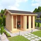 image 1 of Hampshire-Log Cabin, Wooden Garden Room, Timber Summerhouse, Home Office - L480 x W376.1 x H239.4 cm Brown