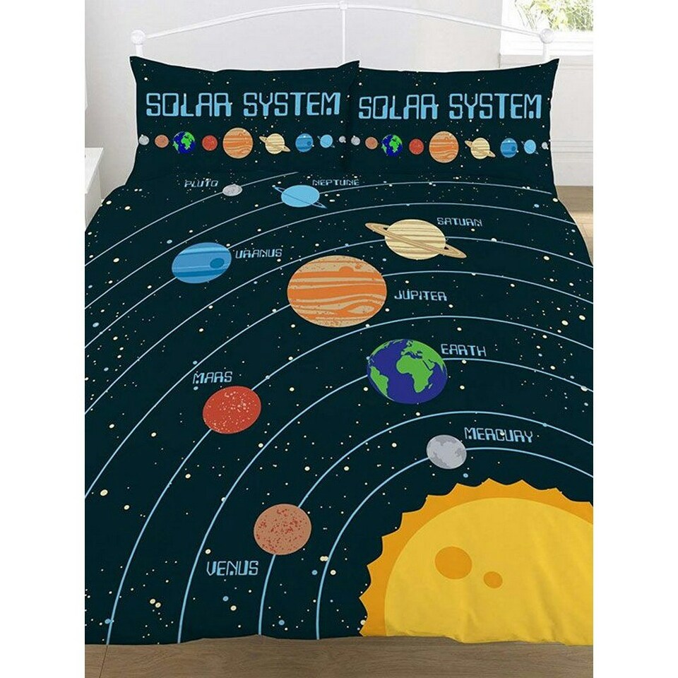 Solar System Duvet Cover Set - Navy Blue - Single
