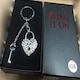 image 3 of Crystals Key & Lock Keychain made with Crystals