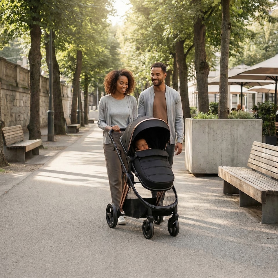 image 1 of Red Kite Push Me Pace i 2 in 1 Travel System with i-Size Car Seat - Amber | Gold | Amber | One Size | 1