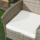 image 7 of Outsunny 2 Seat Rattan Garden Bench, Patio Wicker Chair with Glass Tea Table, Outdoor Love Seat with Padded Cushions, for Garden, Porch, Mixed Grey/Cream White | Grey