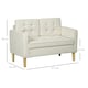 image 7 of HOMCOM Compact Loveseat Sofa 2 Seater Sofa with Storage and Wood Legs Cream