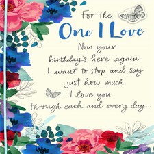 Willow Floral Bouquet For One I Love Birthday Card