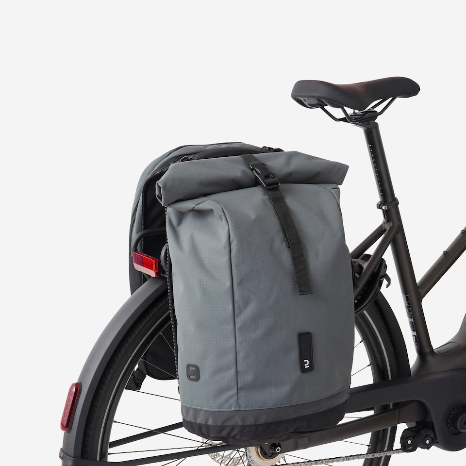 image 1 of Decathlon 27 L Cycling Double Pannier Rack Backpack