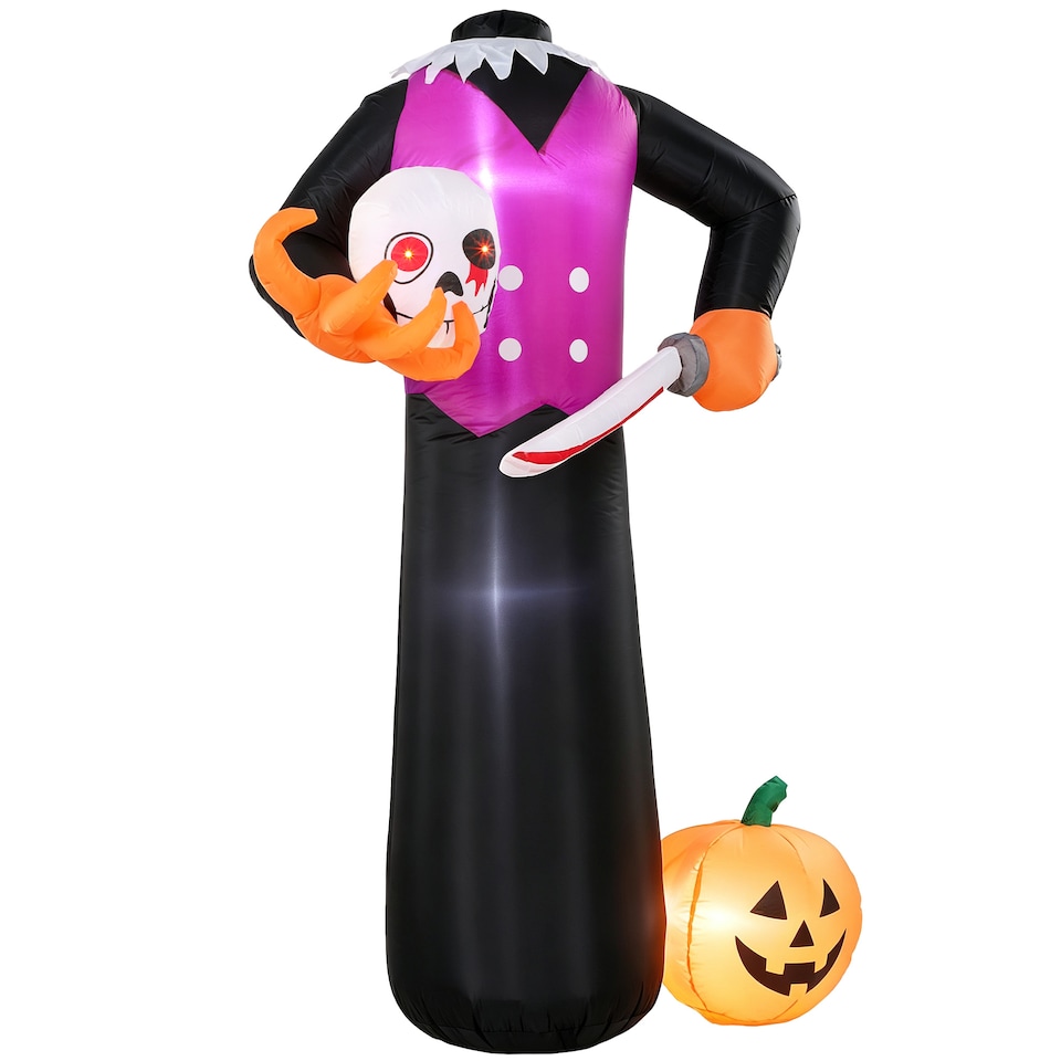 image 1 of Outsunny 6 FT Halloween Inflatable Skeleton, Halloween Headless Skeleton