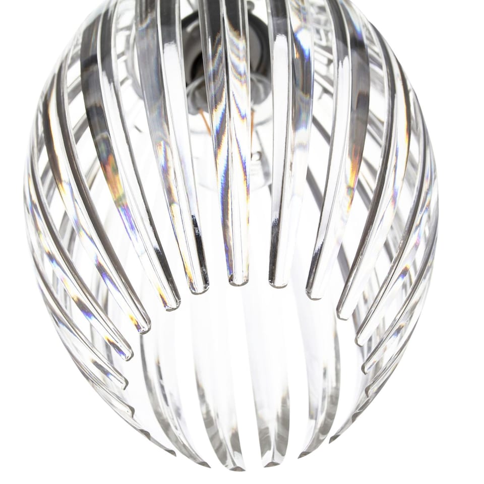 image 1 of Modern Designer Easy Fit Pendant Shade with Beautiful Clear Acrylic Curved Rods | Clear | Transparent | 1