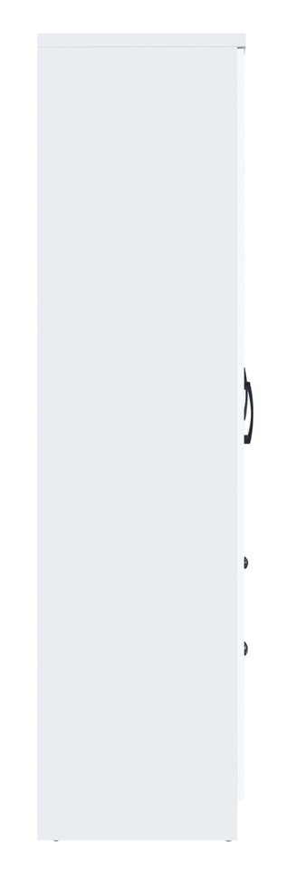 image 1 of Paddington 6 Door 2 Drawer Mirrored Wardrobe | White | Black Handles
