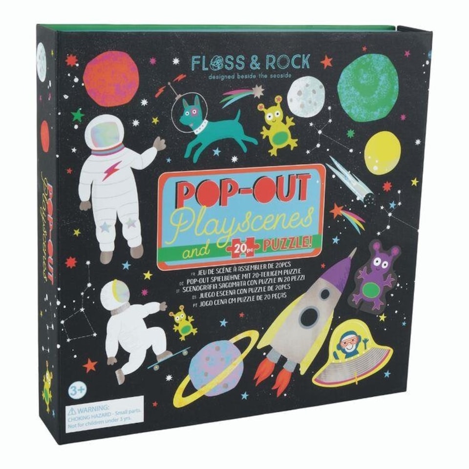 image 1 of Floss & Rock Pop-Out Playscenes & 20 Piece Puzzle - Space