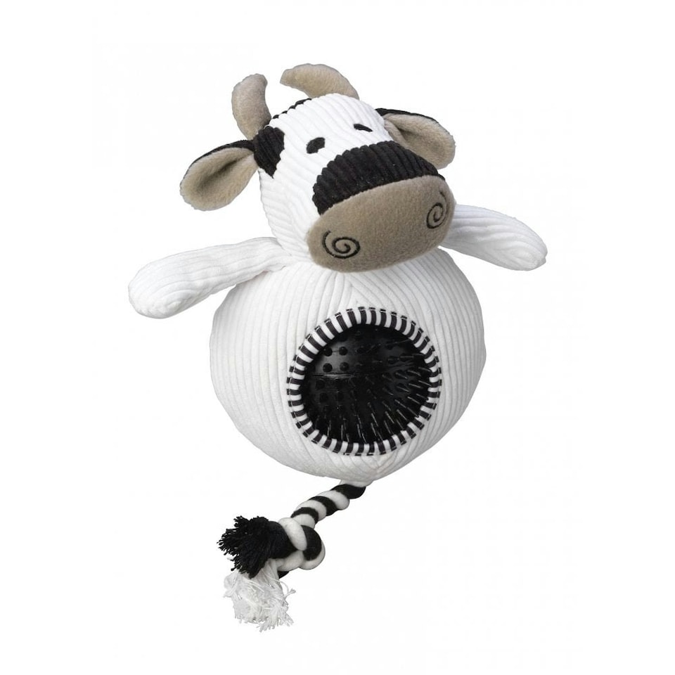 House Of Paws Cow Dog Toy - White/Black - One Size