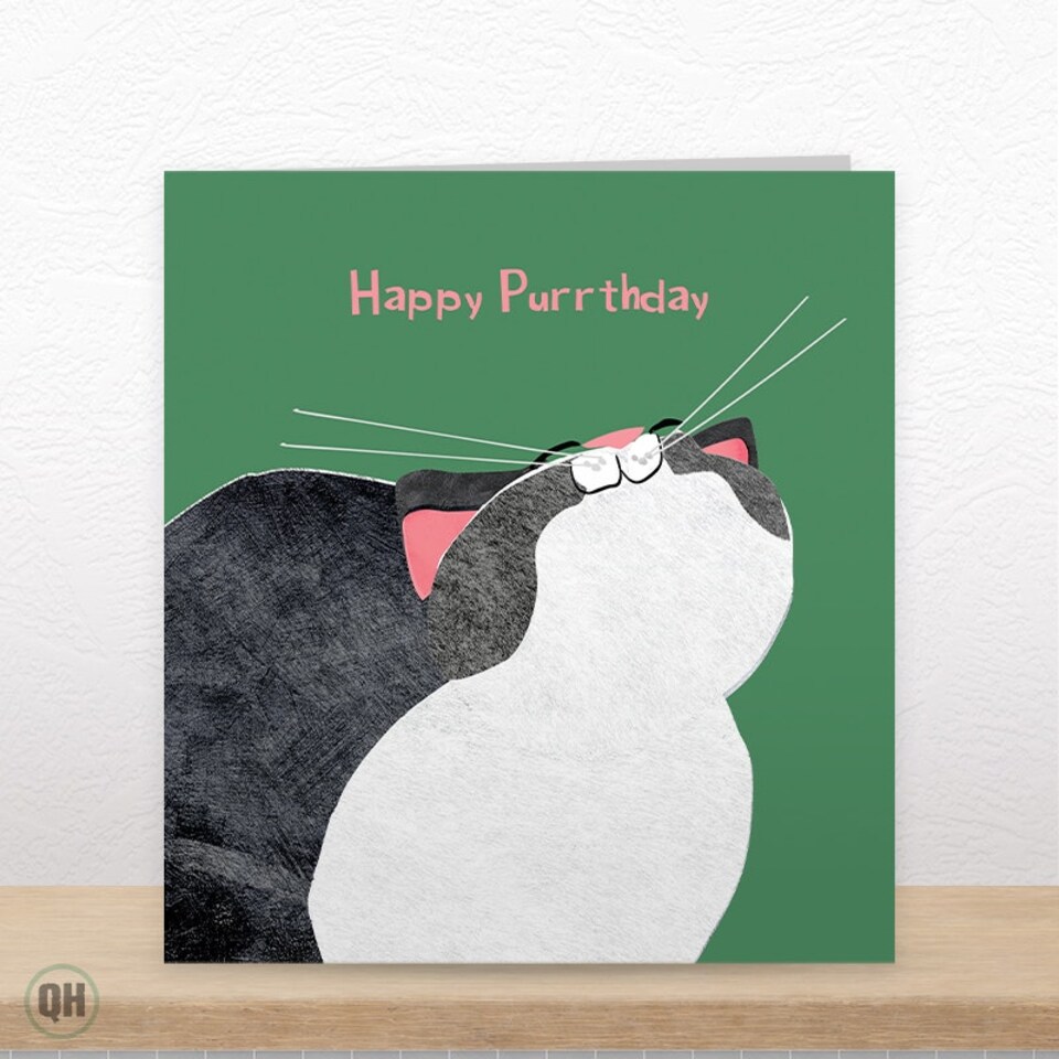 image 1 of Happy Purrthday - Cat Art Card By Paul Delaney