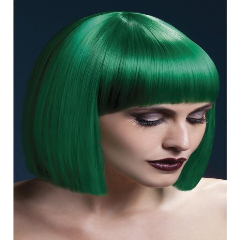 Fever Lola Wig - Green - Blunt Cut Bob with Fringe - 30cm / 12in - 42494 One Size
