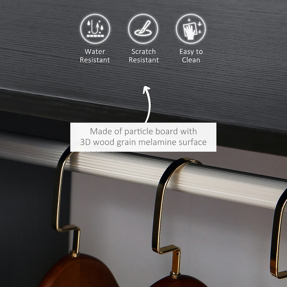 image 1 of HOMCOM Open Wardrobe Clothes Rail Bedroom Clothes Storage Rod