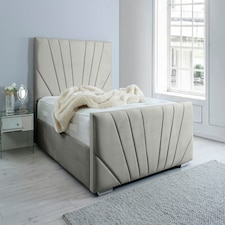 Marco Plush Single Bed Frame - Silver