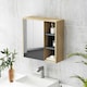 image 8 of HOMCOM Bathroom Cabinet Wall Mounted Mirror Storage with Shelves Natural 