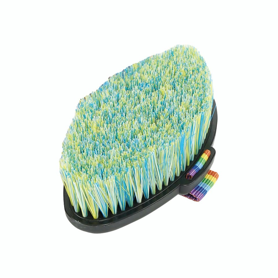 image 1 of Ezi-Groom Shape Up Horse Body Brush - Blue/Yellow - 35mm x 185mm x 95mm
