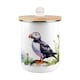 image 7 of Seaside Puffins Food Waste Caddy - Metal 2L Decorative Kitchen Compost Bin