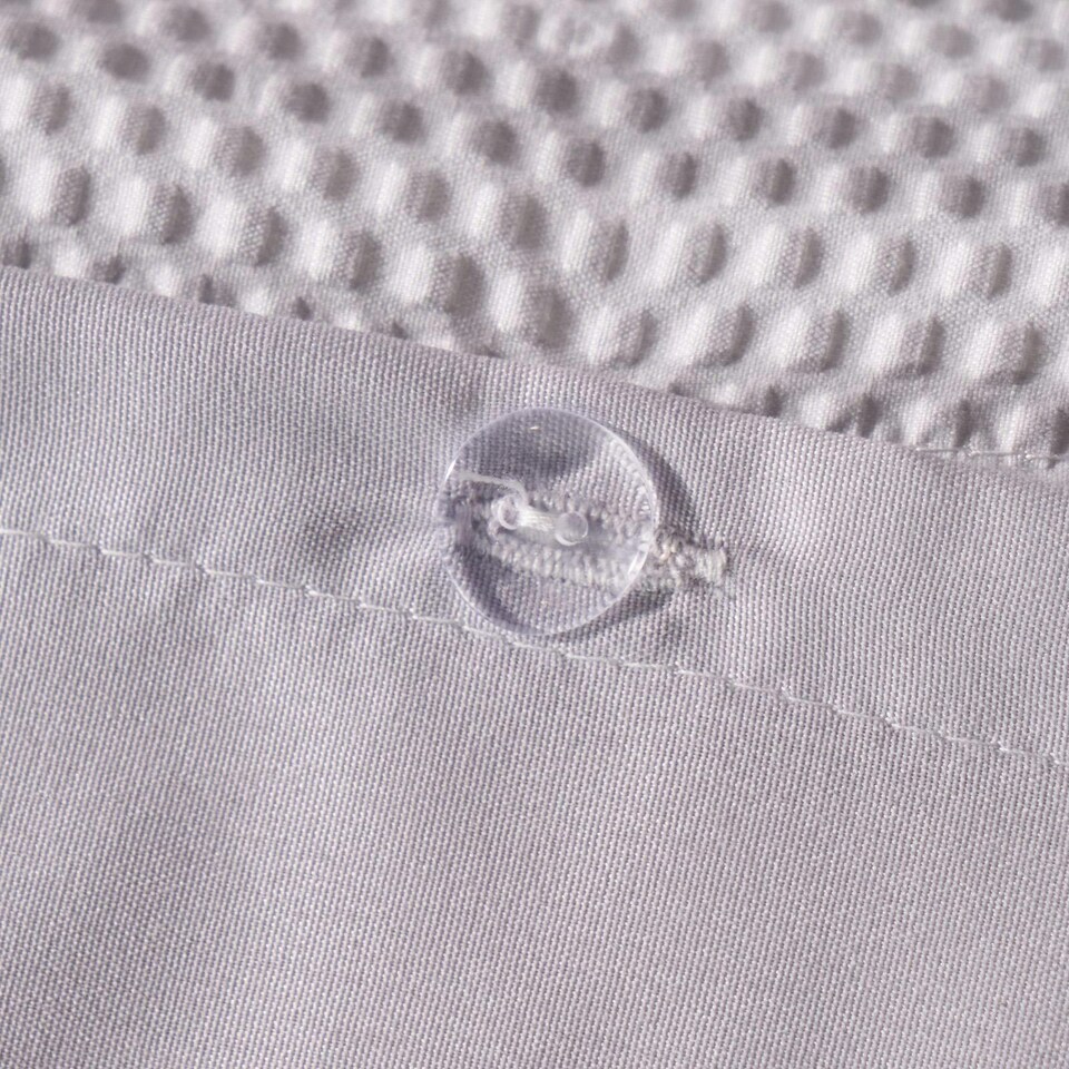 image 1 of OHS Stripe Embossed Duvet Cover and Pillowcase Bedding Set, Double - Grey