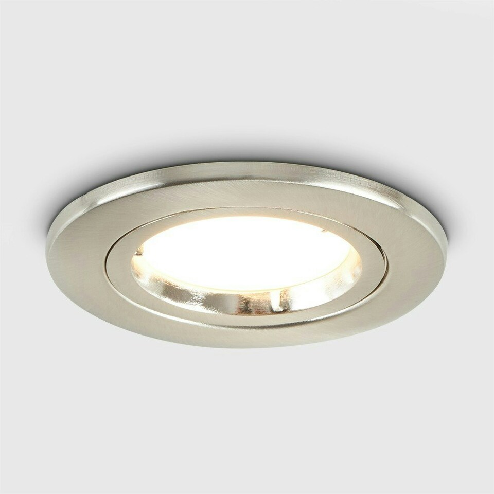 image 1 of ValueLights Downlight Fire Rated 4 Pack Silver Ceiling Downlight Twist and Lock