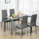 image 2 of HOMCOM 5 Piece Dining Set Table and 4 Chairs Set for 4 Persons