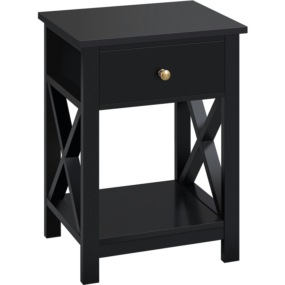 image 1 of Yaheetech X Shape End Table Black